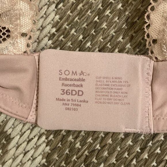 Soma embraceable racer back bra size 36DD - Picture 3 of 5